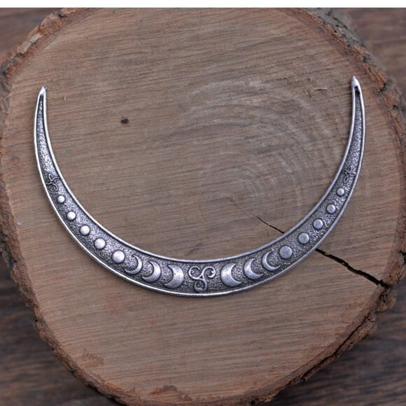 Crescent Moon Hair Fork Viking Goddess - Picture 2 of 6